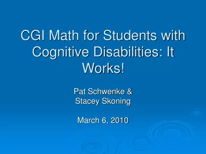 cgi math for students with cognitive disabilities it works