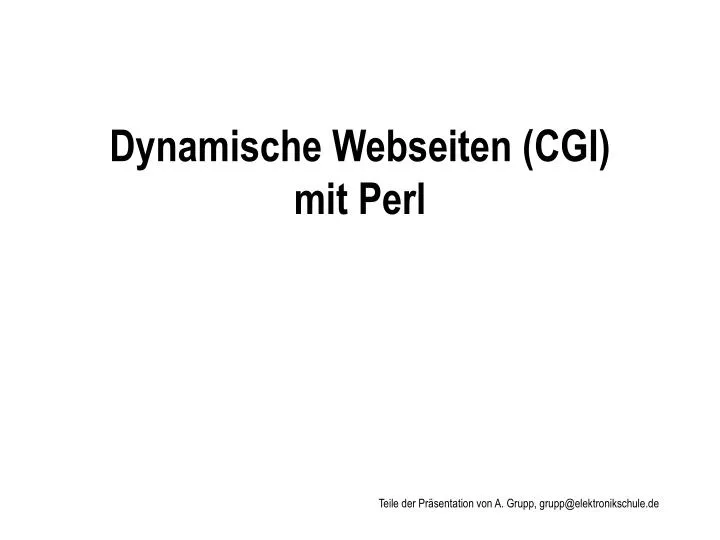 dynamische webseiten cgi mit perl