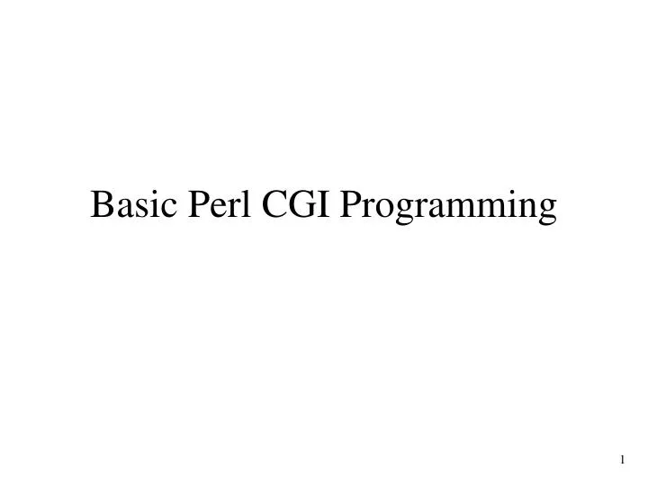 basic perl cgi programming