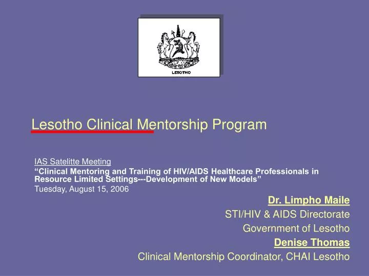 lesotho clinical mentorship program