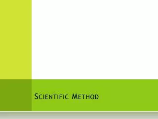 Scientific Method