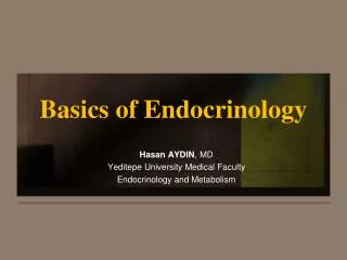 Basics of Endocrinology