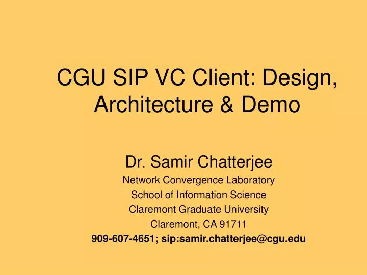 cgu sip vc client design architecture demo