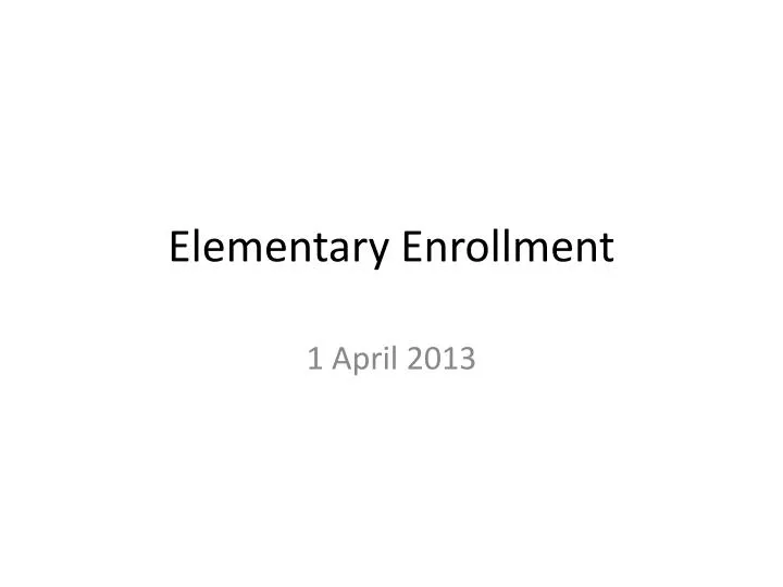elementary enrollment