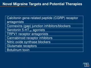 Novel Migraine Targets and Potential Therapies