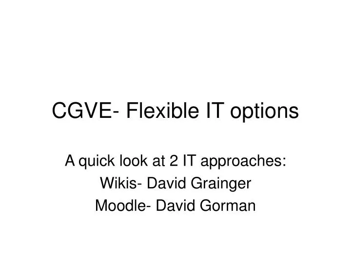 cgve flexible it options