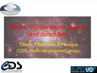 Aladin, VO standards, spectra and datacubes