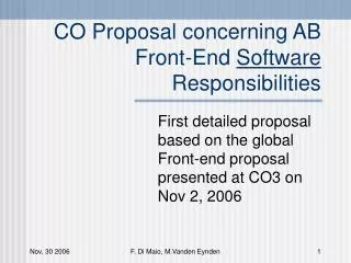 CO Proposal concerning AB Front-End Software Responsibilities