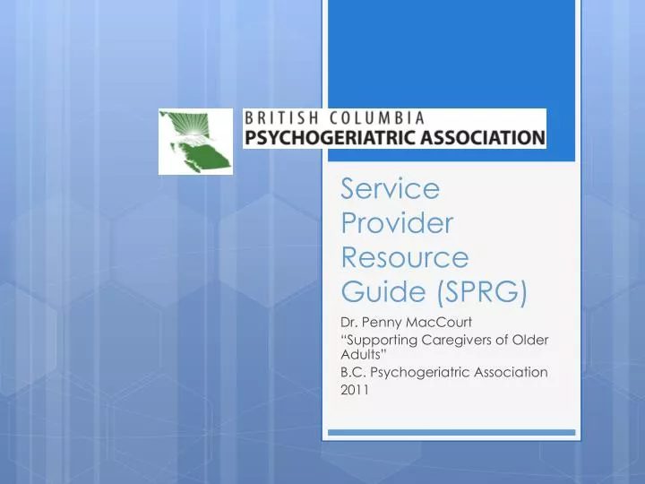 service provider resource guide sprg