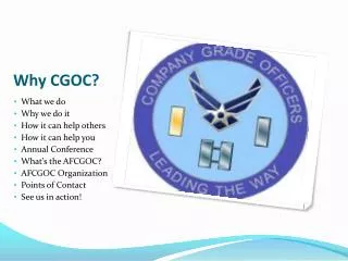 Why CGOC?