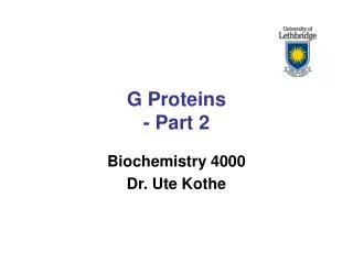 G Proteins - Part 2
