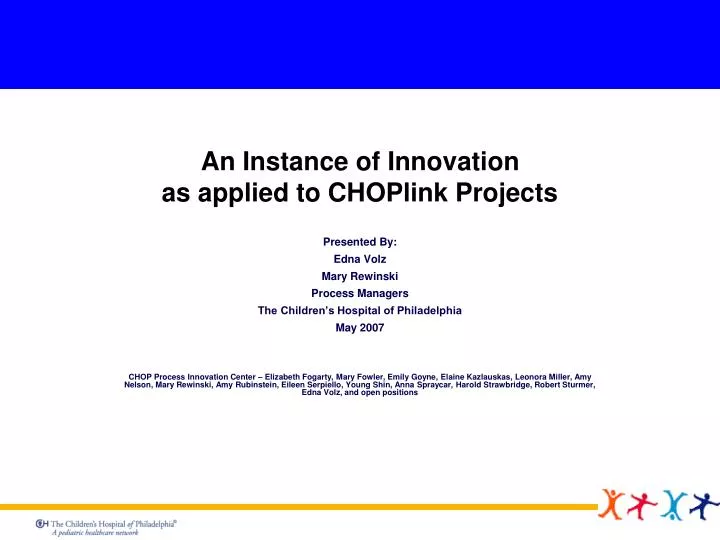 an instance of innovation as applied to choplink projects