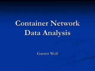 Container Network Data Analysis