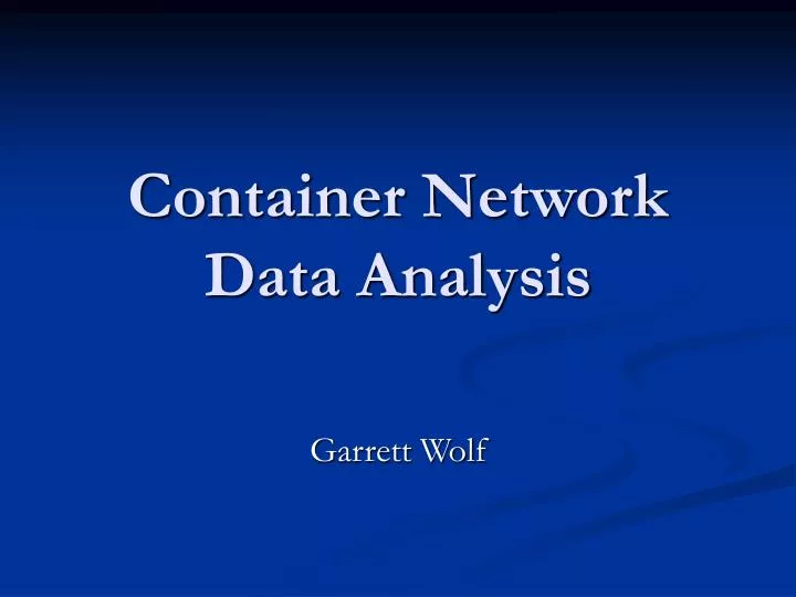 container network data analysis