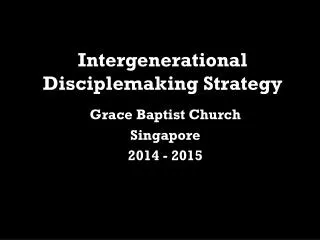 Intergenerational Disciplemaking Strategy