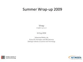 Summer Wrap-up 2009