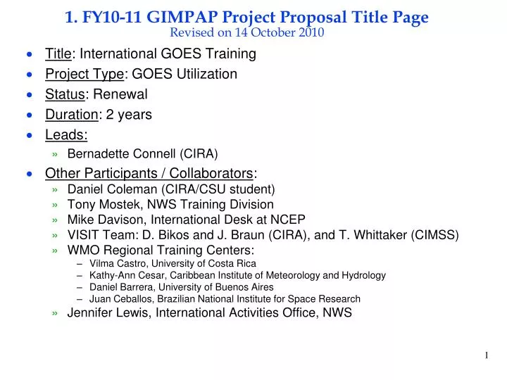 1 fy10 11 gimpap project proposal title page revised on 14 october 2010