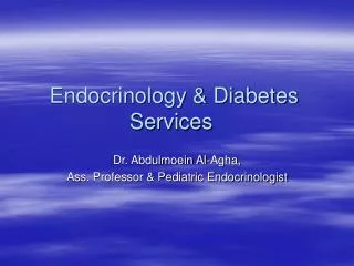 Endocrinology &amp; Diabetes Services