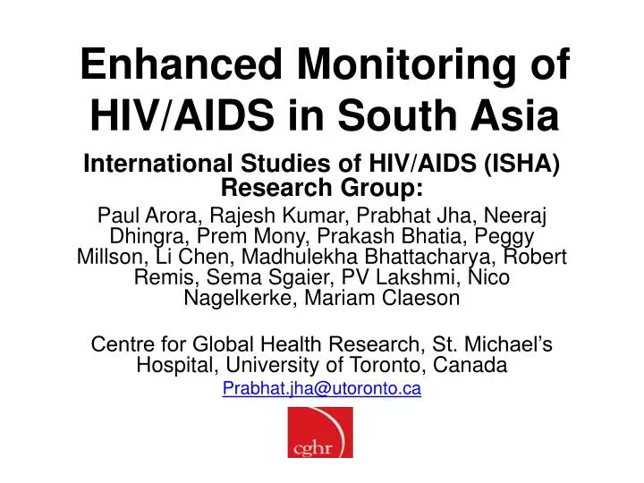 enhanced monitoring of hiv aids in south asia