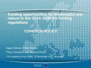 Funding opportunities for biodiversity and nature in the 2014-2020 EU funding regulations