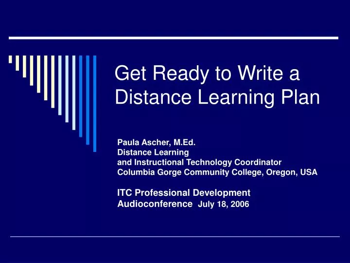 get ready to write a distance learning plan