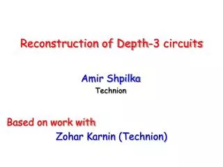 Reconstruction of Depth-3 circuits