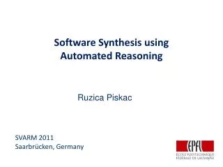 Software Synthesis using Automated Reasoning