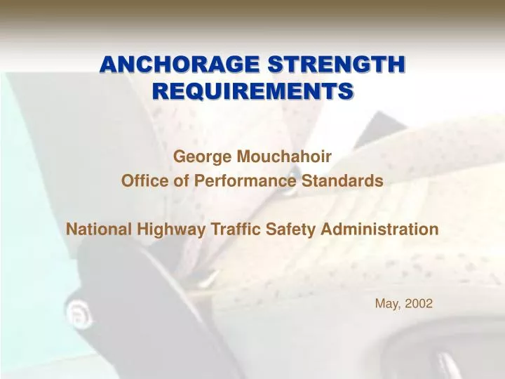 anchorage strength requirements