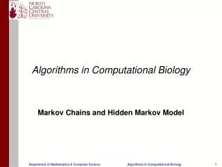 Algorithms in Computational Biology
