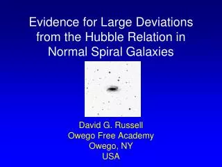 Evidence for Large Deviations from the Hubble Relation in Normal Spiral Galaxies