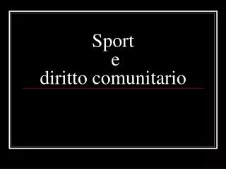 sport e diritto comunitario