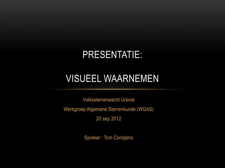 presentatie visueel waarnemen