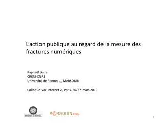l action publique au regard de la mesure des fractures num riques
