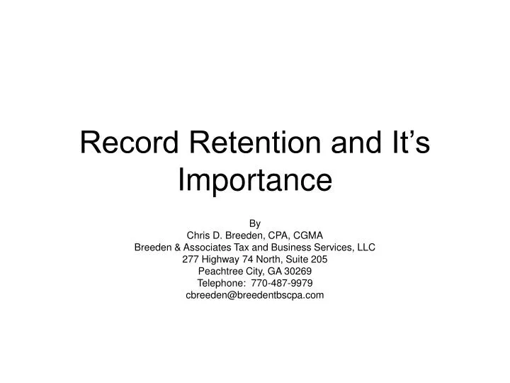 record retention and it s importance