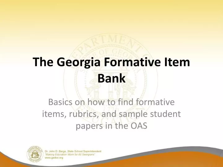 the georgia formative item bank