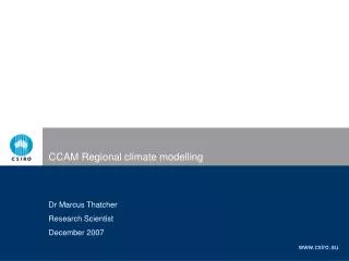 CCAM Regional climate modelling