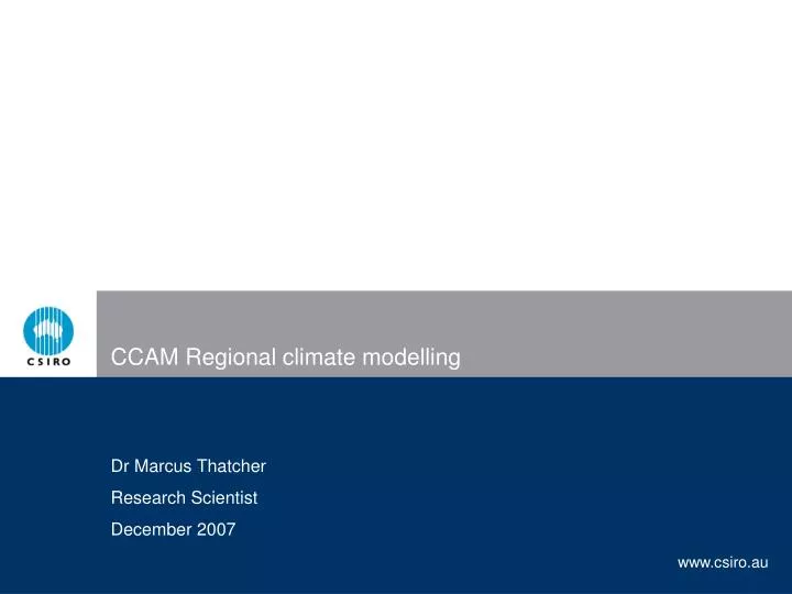 ccam regional climate modelling