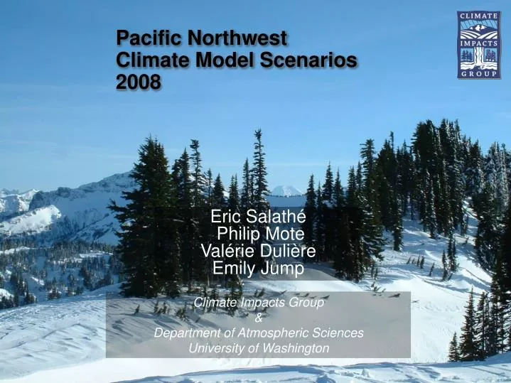 pacific northwest climate model scenarios 2008