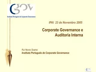 Corporate Governance e Auditoria Interna