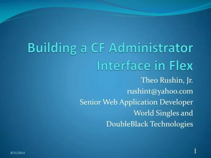 building a cf administrator interface in flex