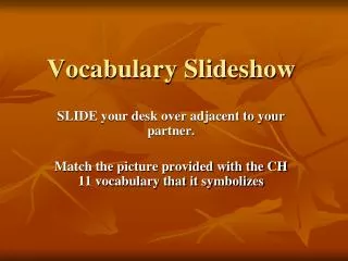 Vocabulary Slideshow