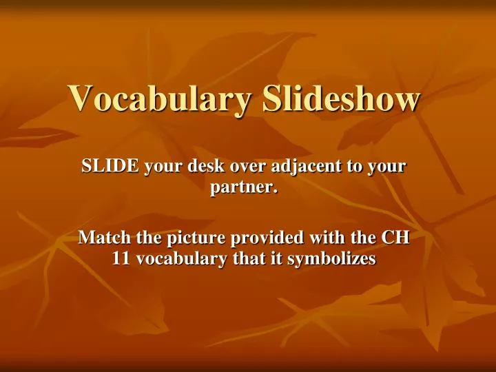 vocabulary slideshow