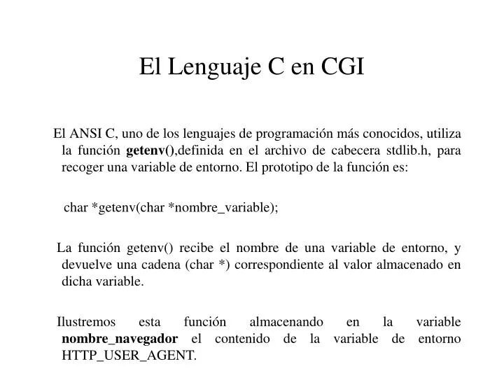 el lenguaje c en cgi