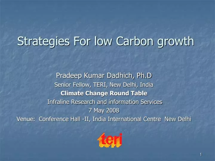 strategies for low carbon growth