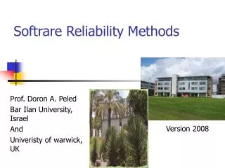 Softrare Reliability Methods