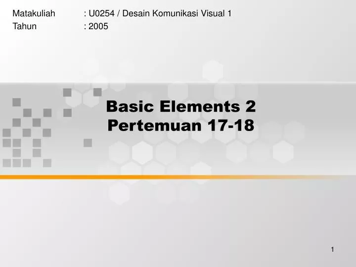 basic elements 2 pertemuan 17 18