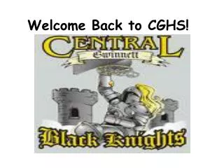 Welcome Back to CGHS!