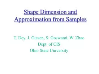 Shape Dimension and Approximation from Samples