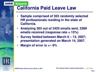 California Paid Leave Law