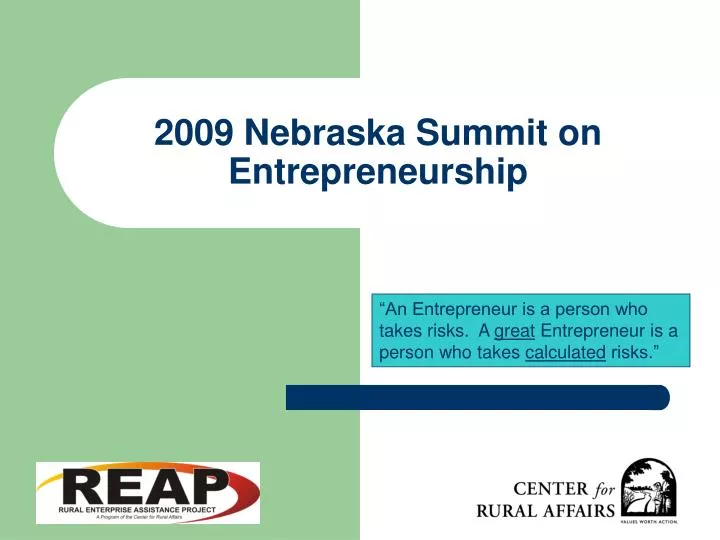 2009 nebraska summit on entrepreneurship